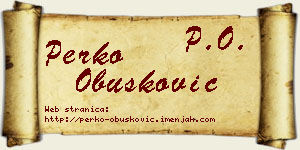 Perko Obušković vizit kartica
